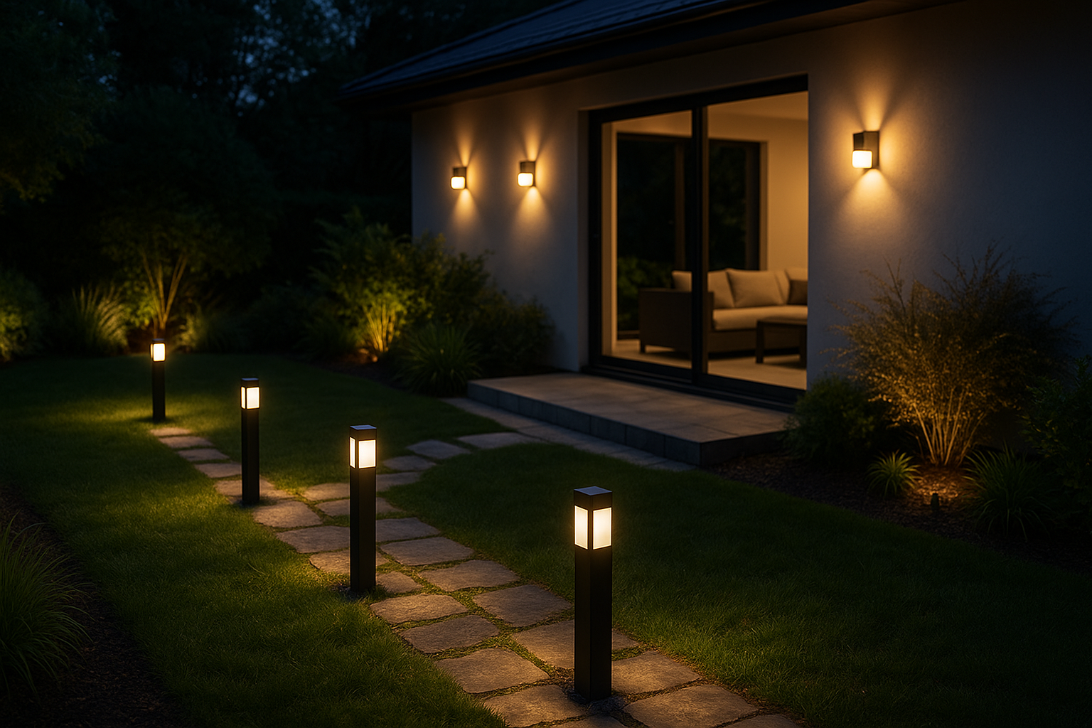 Nowoczesne oświetlenie ogrodu i tarasu z eleganckimi lampami LED